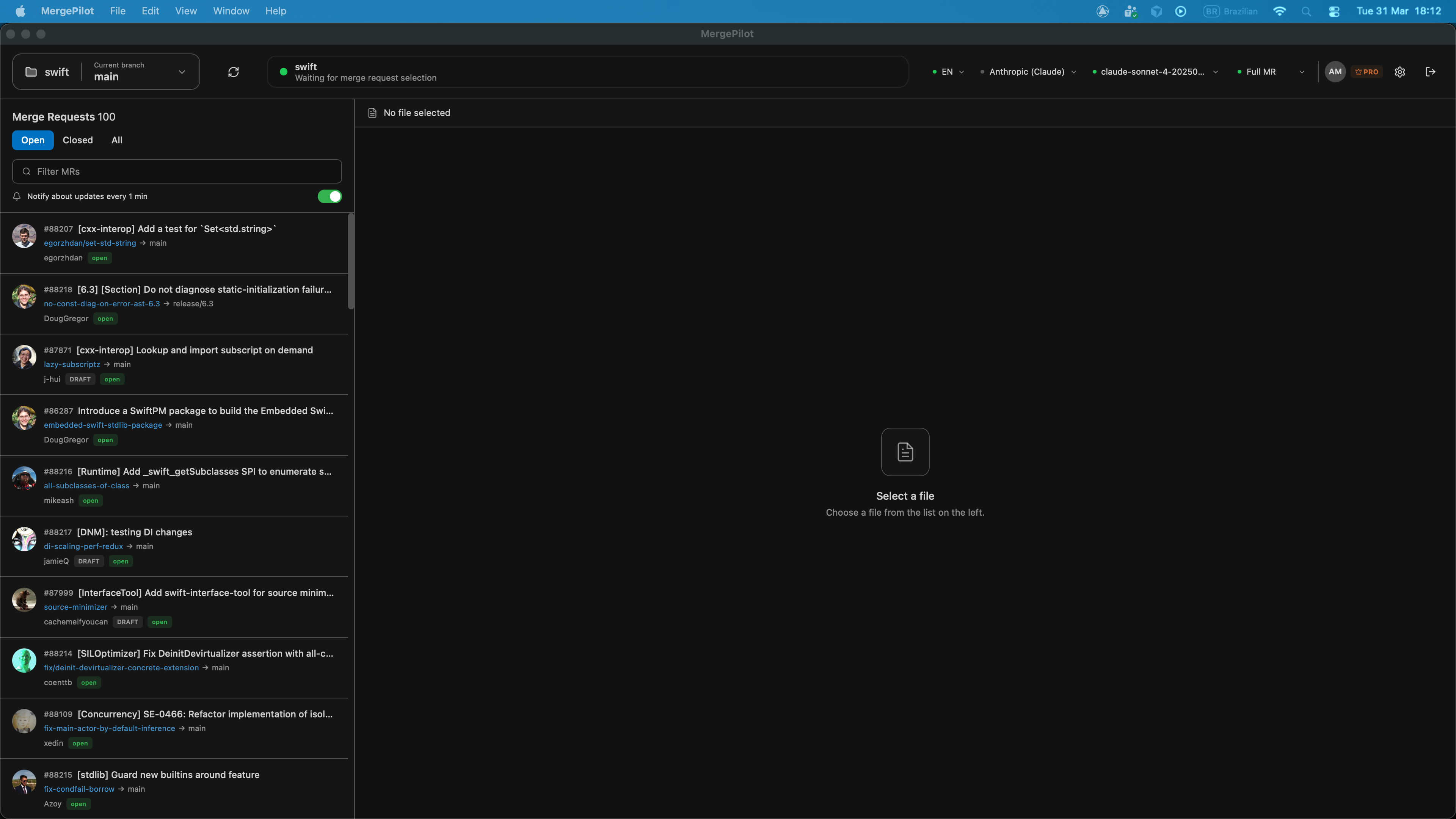 MergePilot MR Browser — all open Pull Requests in one place